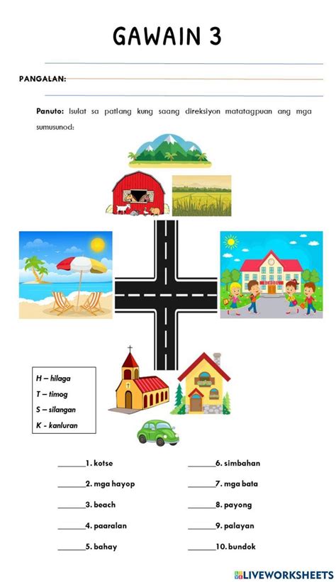 pangunahing direksyon worksheet|Pangunahing Direksyon Worksheets .